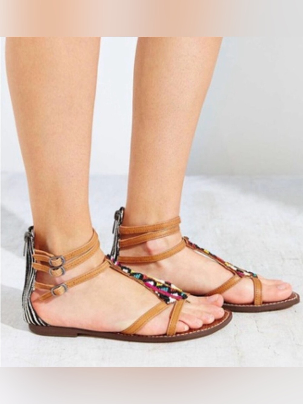 Sam Edelman Giselle Beaded Gladiator Sandals Size 8